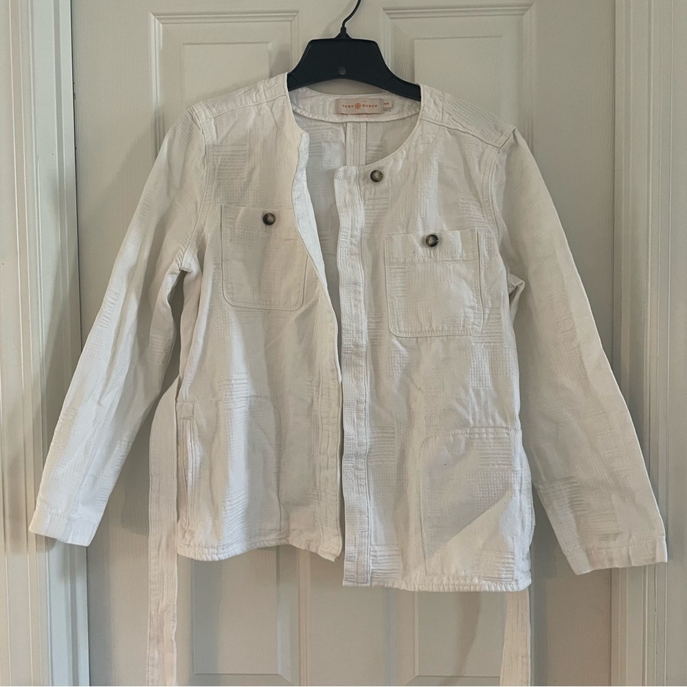 Tory Burch White Utility Jacket